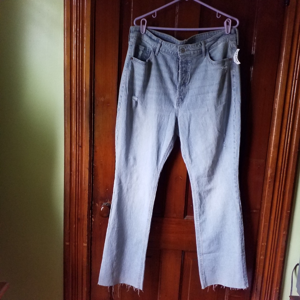 Old Navy Distressed Extra High-Rise, Kicker, NWT, Boot-Cut, Sz:16, Plus Size